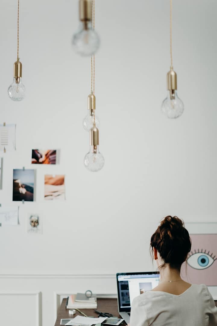 woman at computer web design
