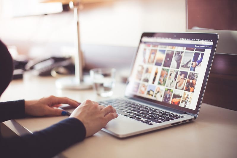 woman at laptop web development